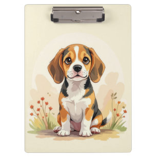 Porte-bloc Joli chiot Beagle tricolore noir, fauve et blanc