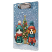 Porte-bloc Joli chiot de Noël & chaton (Gauche)