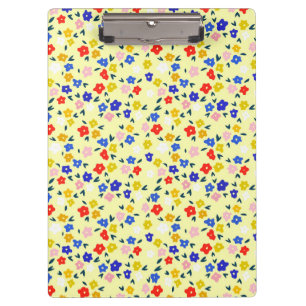 Porte-bloc Joli délicat floral mignon sur fond jaune pastel