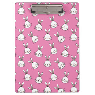 Porte-bloc Joli lapin blanc de Pâques rose
