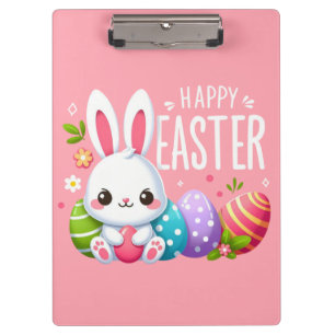 Porte-bloc Joli lapin de Pâques rose