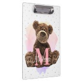 Porte-bloc Joli Monogramme Aquarelle Nom Kids Teddy Bear (Swatch)