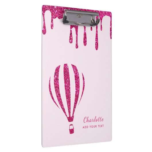 Porte-bloc Joli monogramme de parties scintillant rose chaud (Swatch)