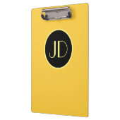 Porte-bloc Joli Monogramme Jaune Avec Texte Jaune (Gauche)