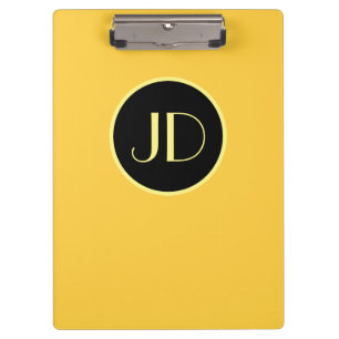 Porte-bloc Joli Monogramme Jaune Avec Texte Jaune