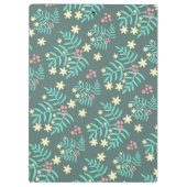 Porte-bloc Joli motif bleu de feuilles et de baies botaniques (Dos)