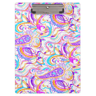 Porte-bloc Joli motif paisley coloré blanc