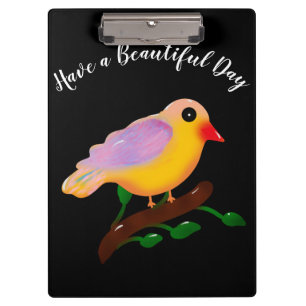 Porte-bloc Joli Oiseau Coloré sur Branche Oiseau de Chanson