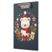 Porte-bloc Joli ours de Noël/d'hiver en couronne (Gauche)