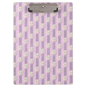 Porte-bloc Joli ours en peluche lavande violet et rayure