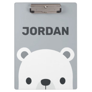 Porte-bloc Joli petit ours polaire avec nom personnalisé
