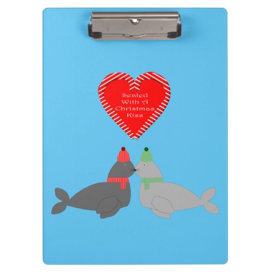 Porte-bloc Joli Seals de baiser de Noël (Devant)