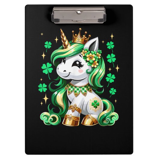 Porte-bloc Joli Shamrock Licorne St Patrick (Devant)