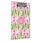 Porte-bloc Joli Tulipe rose Fleurs Florales Feuille Monogramm (Swatch)
