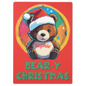 Porte-bloc Jolie adorable Kawaii Chibi Ours de Noël (Dos)