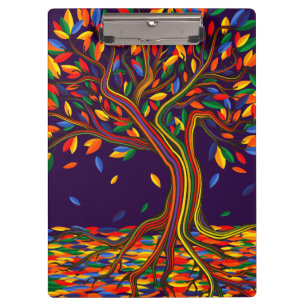 Porte-bloc Jolie automne Arbre arc-en-ciel violet automne Tha