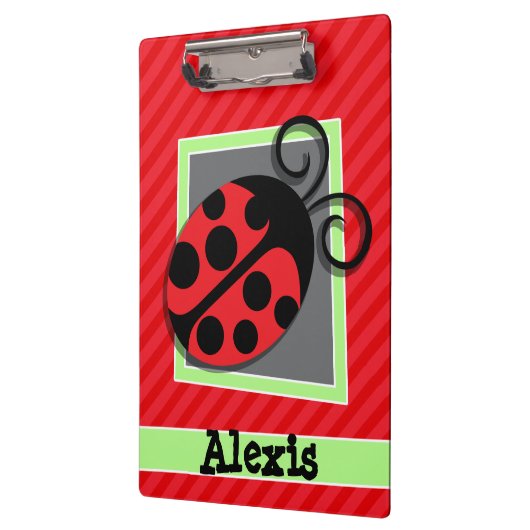 Porte-bloc Jolie coccinelle ; Grilles rouges écarlate (Gauche)