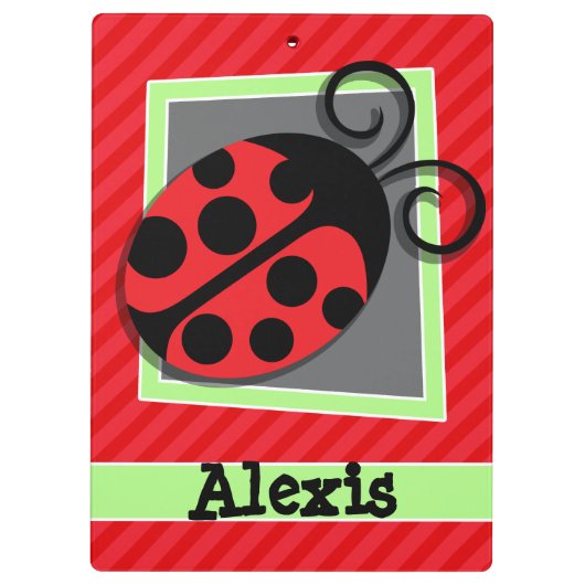 Porte-bloc Jolie coccinelle ; Grilles rouges écarlate (Dos)