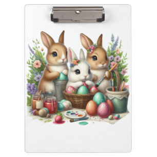Porte-bloc Jolie fête de peinture de Pâques Bunny/Printemps