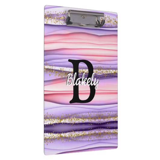 Porte-bloc Jolie fille rose et violet Monogramme initial (Swatch)