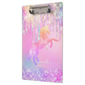 Porte-bloc Jolie licorne rose Parties scintillant arc-en-ciel (Gauche)