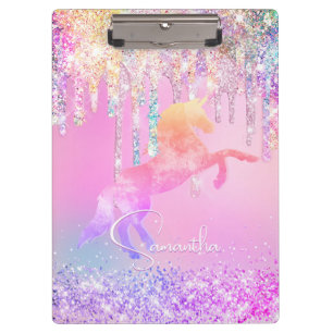 Porte-bloc Jolie licorne rose Parties scintillant arc-en-ciel