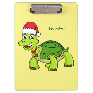 Porte-bloc Jolie tortue en chapeau de Père Noël