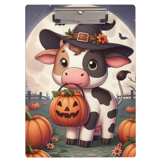 Porte-bloc Jolie vache sorcière Halloween (Devant)