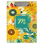 Porte-bloc Jolies fleurs d'art populaire Monogrammé (Devant)