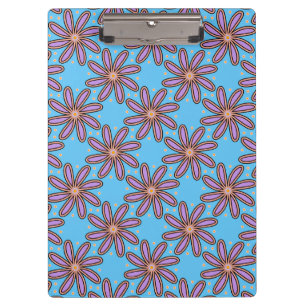Porte-bloc Jolies pâquerettes violettes sur fond bleu