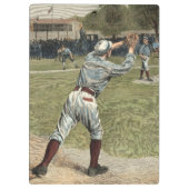 Porte-bloc Joueur de baseball lancé à la deuxième base (Dos)