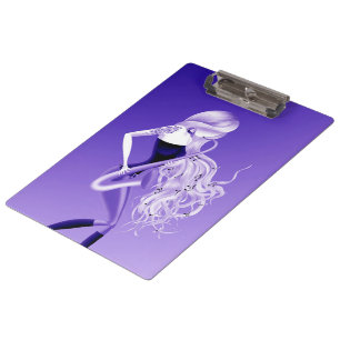 Porte-bloc Joueuse de saxophone Musicienne Bleuet