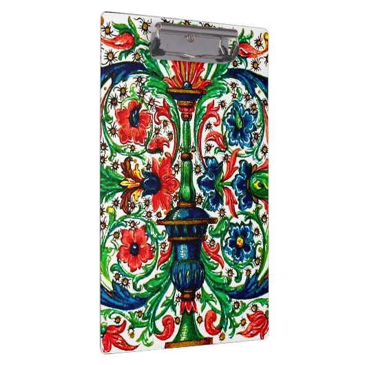 Porte-bloc Joyaux Tons Médiéval Fleurs Manuscrits Scrolls (Swatch)