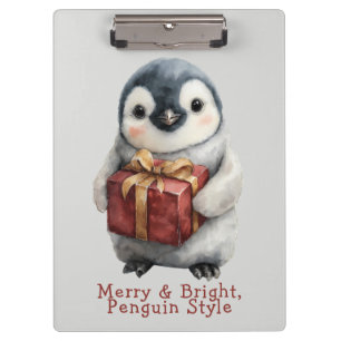 Porte-bloc Joyeux et brillant pingouin Noël