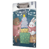 Porte-bloc Joyeux Noël : ours et lapin (Gauche)