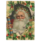 Porte-bloc Joyeux Noël Père Noël classique antique (Dos)