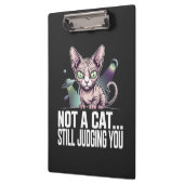 Porte-bloc Judging Sphynx Cat UFO Alien Sarcastic Art (Gauche)