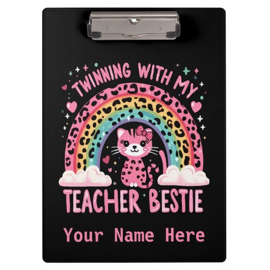 Porte-bloc Jumelage avec mon professeur Bestie Amoureux des c (Devant)