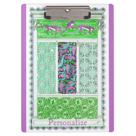 Porte-bloc jungle tropicale des singes perroquets Art nouveau (Devant)