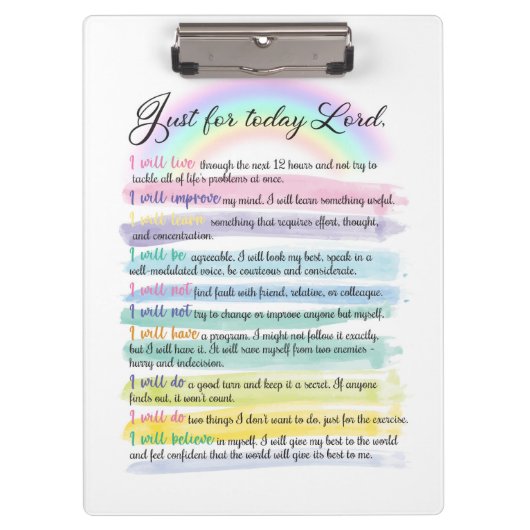 Porte-bloc Juste pour aujourd'hui, Seigneur (Devant)