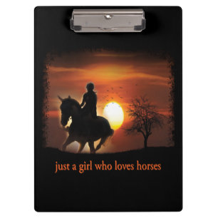 Porte-bloc juste une fille qui aime les chevaux