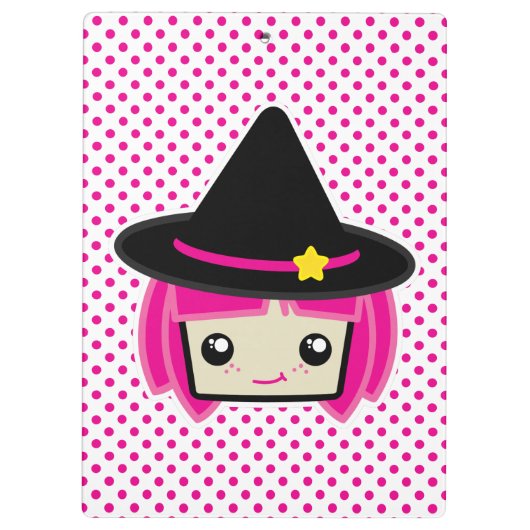 Porte-bloc Kawaii Pink Haired Witch Clip Board (Dos)
