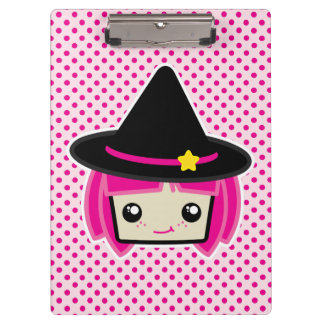 Porte-bloc Kawaii Pink Haired Witch Clip Board