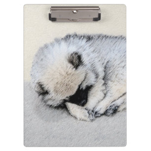 Porte-bloc Keeshond Sleeping Puppy Peinture Chien Art origina