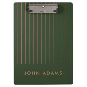 Porte-bloc Khaki Green Gold Stripe personnalisée classique