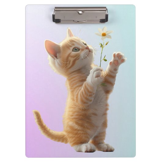 Porte-bloc Kitten avec fleur (Devant)