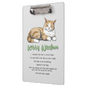 Porte-bloc Kitty Wisdom - Règles de chats amusantes avec un c (Gauche)