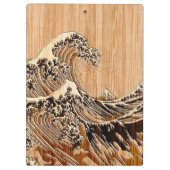 Porte-bloc La Grande Vague Hokusai Style Bamboo Bois (Dos)