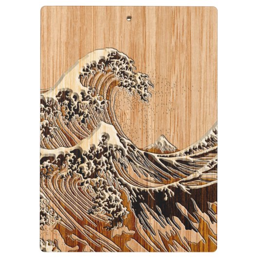 Porte-bloc La Grande Vague Hokusai Style Bamboo Bois (Dos)