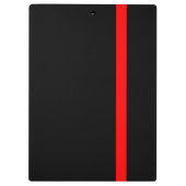 Porte-bloc La ligne rouge mince symbolique sur le noir (Dos)